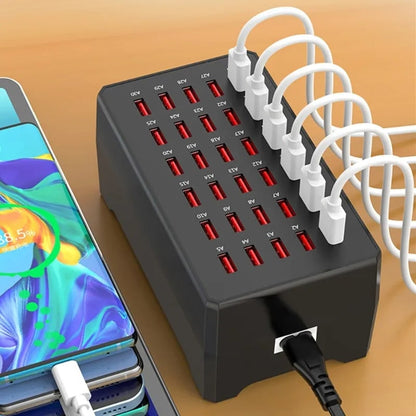 USB Charger 30 Port Multi Device Charging
