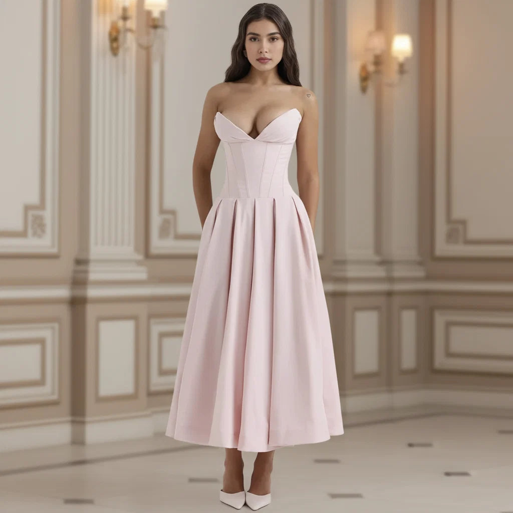 Dress Deep V Neck Summer Casual Flowy