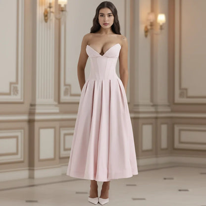 Dress Deep V Neck Summer Casual Flowy