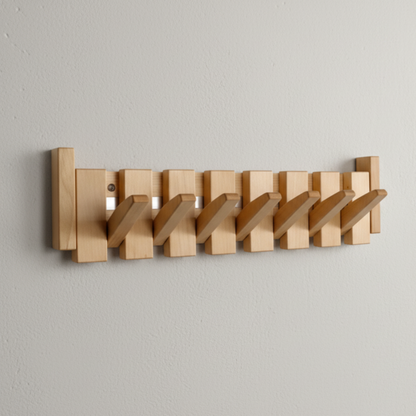 Wall Mounted Coat Rack Wooden Modern Design