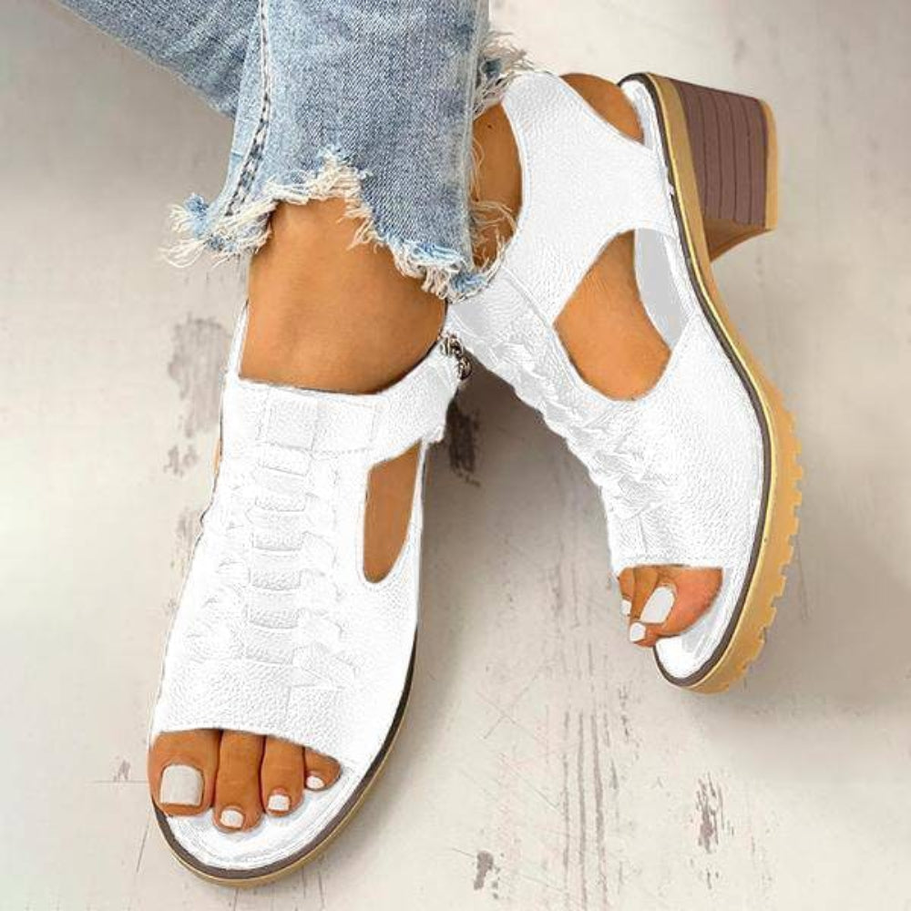Women's Chunky Heeled Sandals Peep Toe