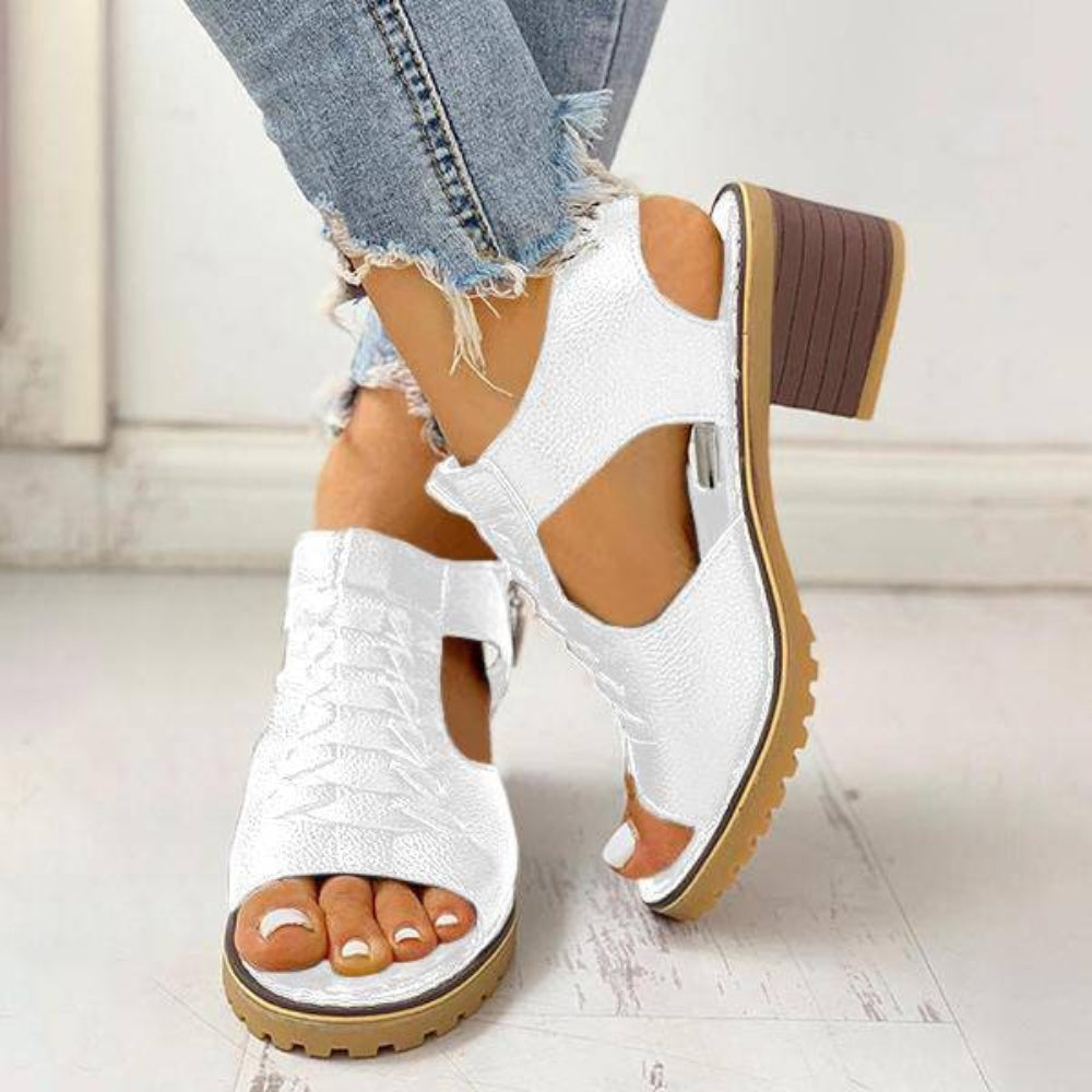 Women's Chunky Heeled Sandals Peep Toe
