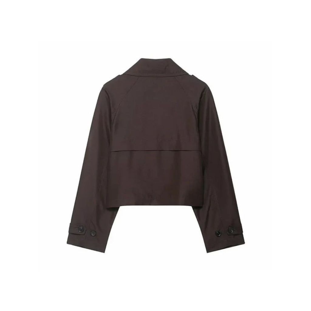 Women's Cropped Trench Coat Short Outerwear