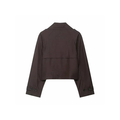 Women's Cropped Trench Coat Short Outerwear