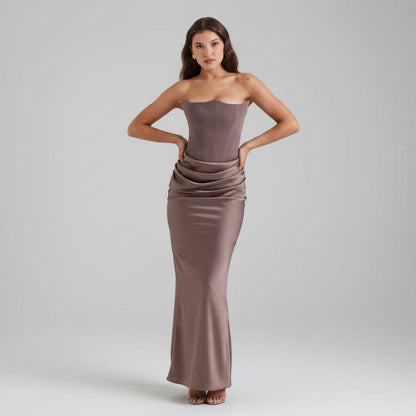 Womens Formal Dress Corset Evening Gown
