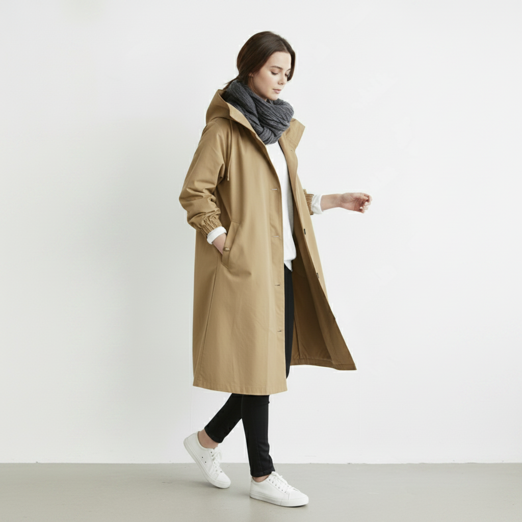 Women's Trench Coat Waterproof Winter Coat