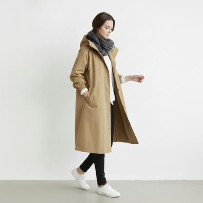 Women's Trench Coat Waterproof Winter Coat