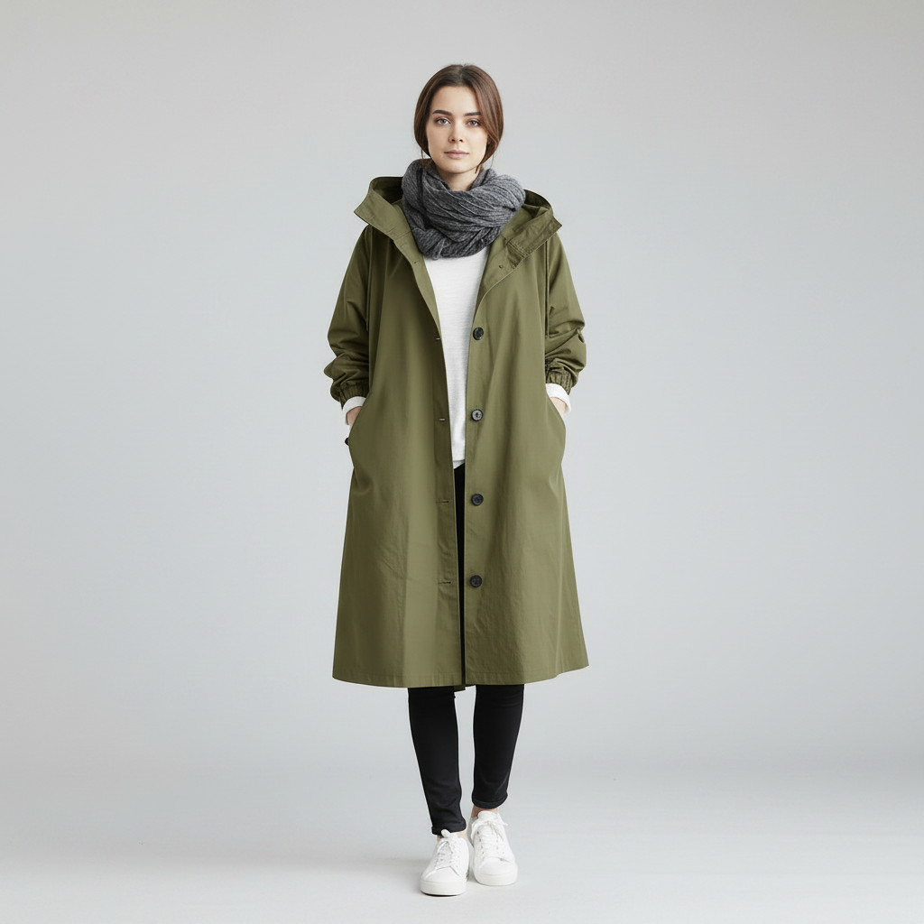 Women's Trench Coat Waterproof Winter Coat