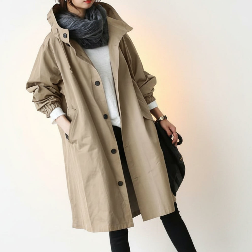 Women's Waterproof Trench Coat Hooded