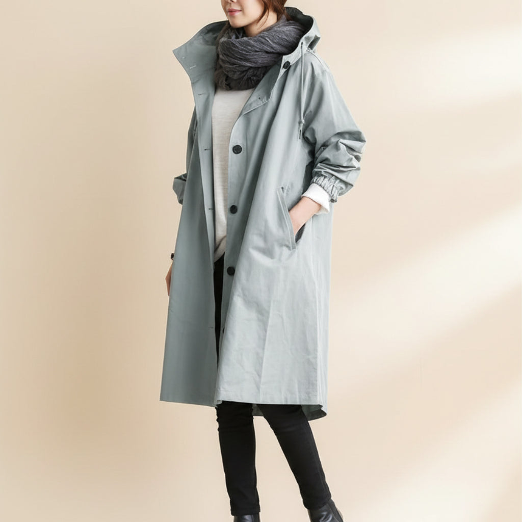 Women's Waterproof Trench Coat Hooded