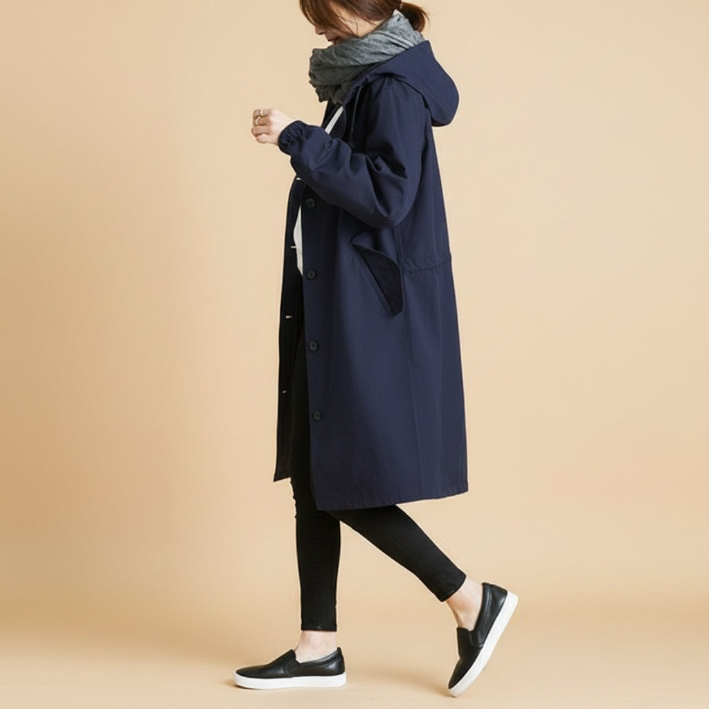 Women's Waterproof Trench Coat Hooded