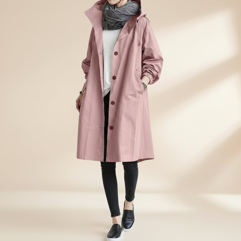 Women's Waterproof Trench Coat Hooded