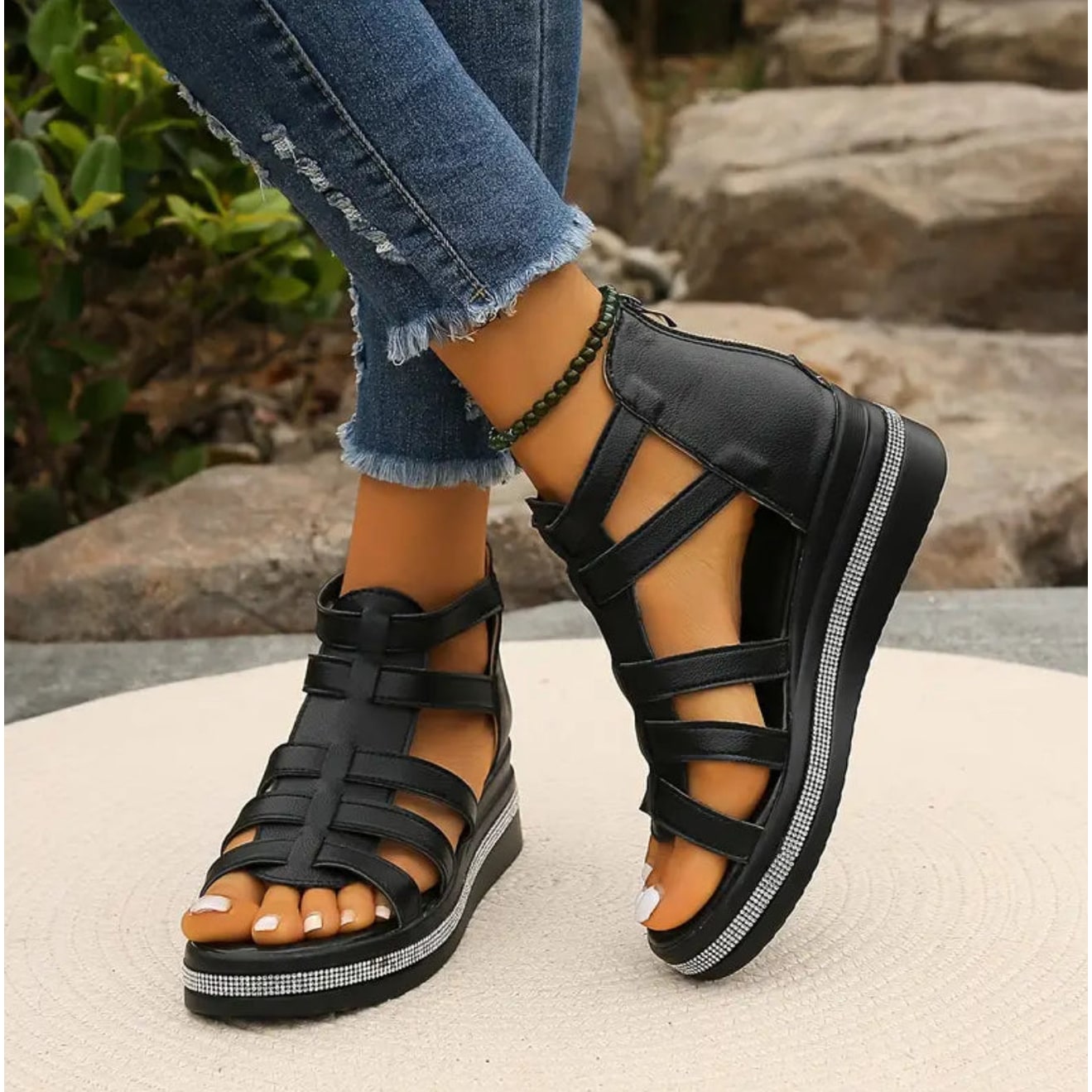 Women's Sandals Platform Wedge Open Toe