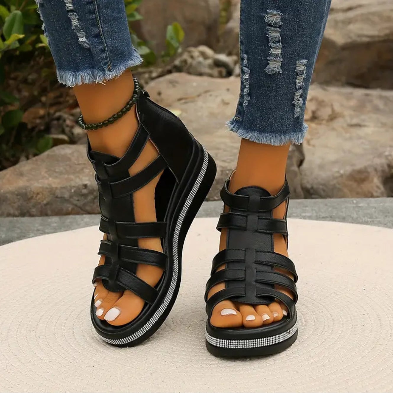 Women's Sandals Platform Wedge Open Toe