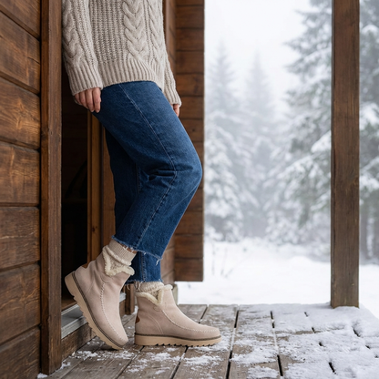 Women's Winter Ankle Slip On Boots Lined