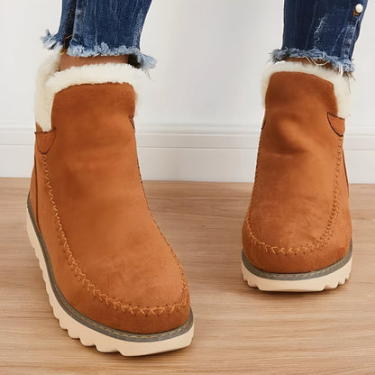 Women's Winter Ankle Slip On Boots Lined