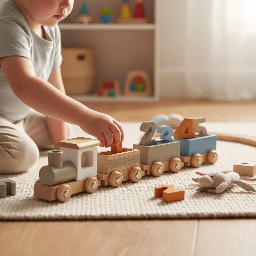 Wooden Train Set Fine Motor Skills Toy