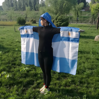 World Cup Argentina Flag Cape Hooded