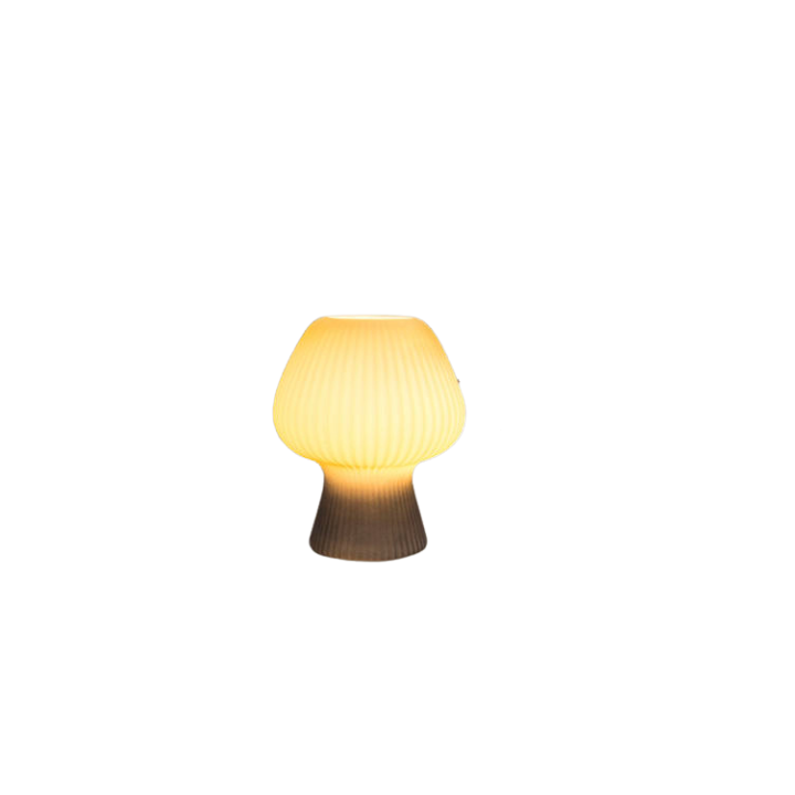 Vintage Bedside Table Lamp Ribbed Glass